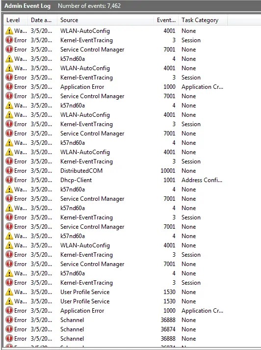 Researching Event Log Errors in Windows 7 Interface Technical Training