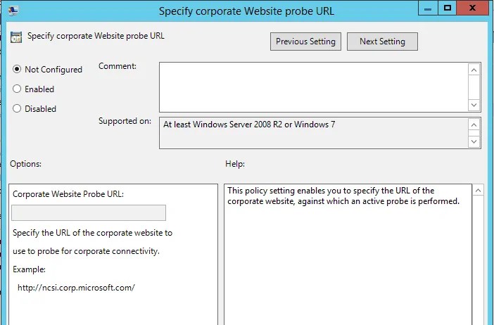 Configuring Network Connectivity Status Indicator (NCSI) with Group Policy
