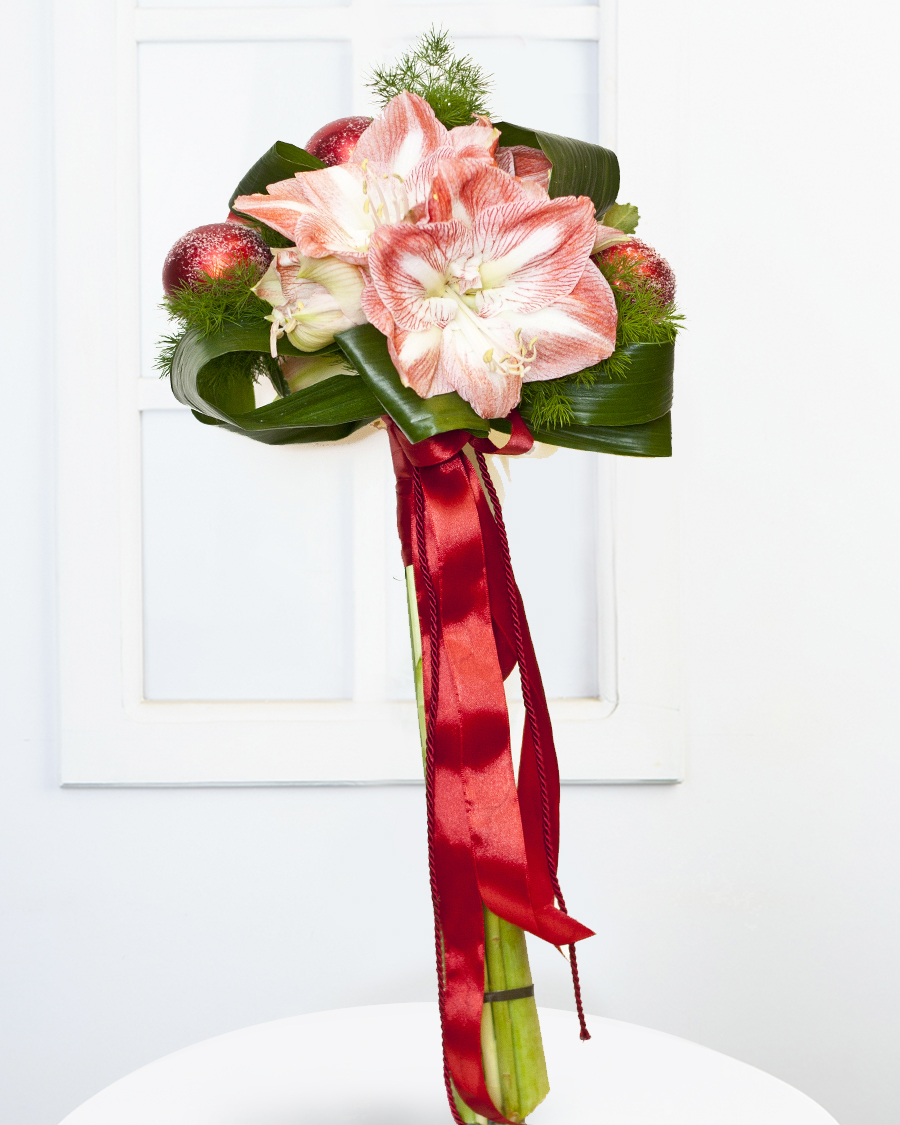 Beautiful Bouquet with Amaryllis Christmas and New Year Interflora