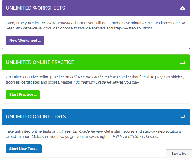 Sixth Grade Interactive Math Skills - Sixth Grade Math Review Help
