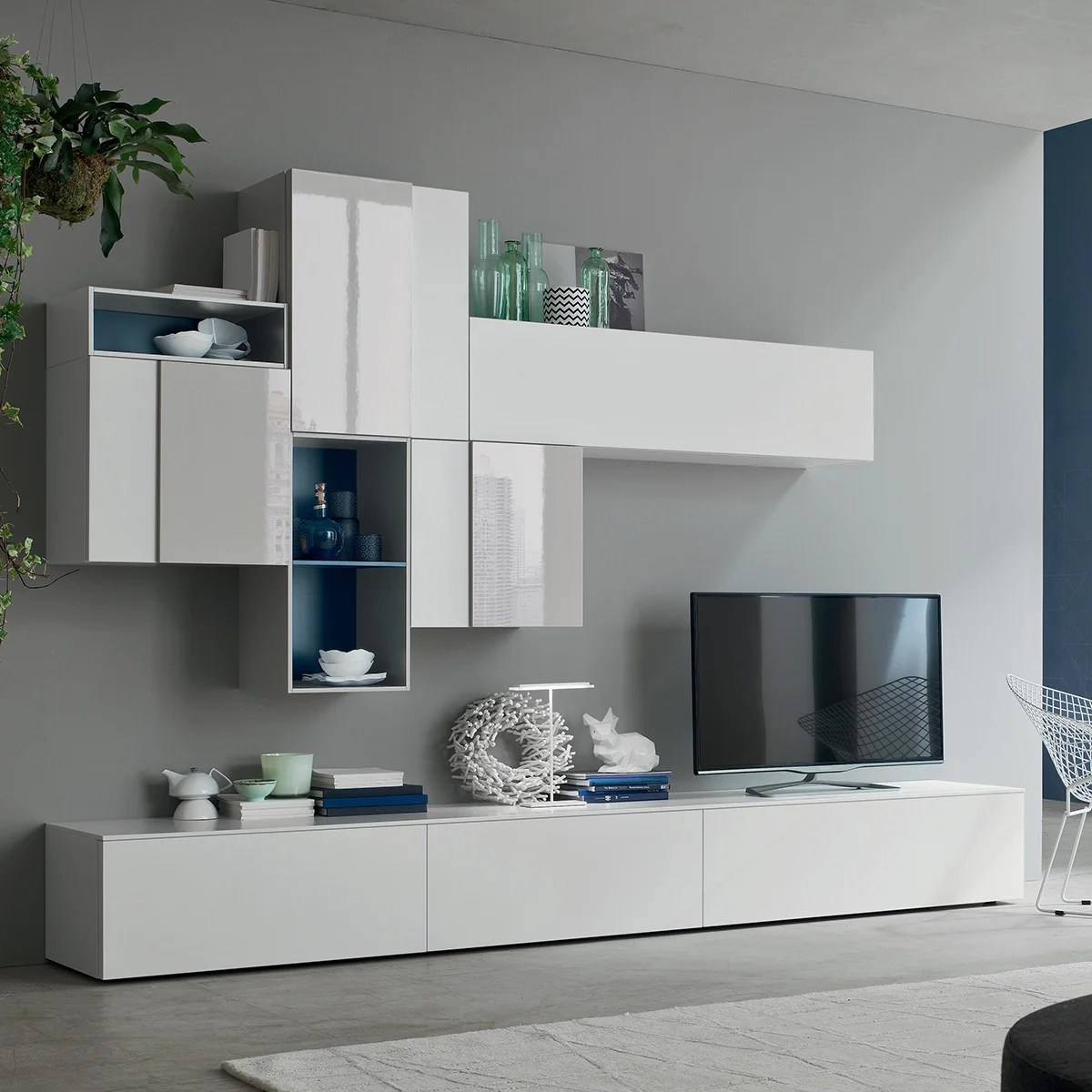 Seta SA1560 Mobile soggiorno moderno componibile L 299,4 cm MARONESE