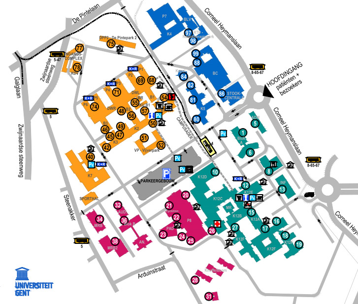 Kaart Uz Gent Interuniversitaire Samenwerking Tandheelkunde Gent