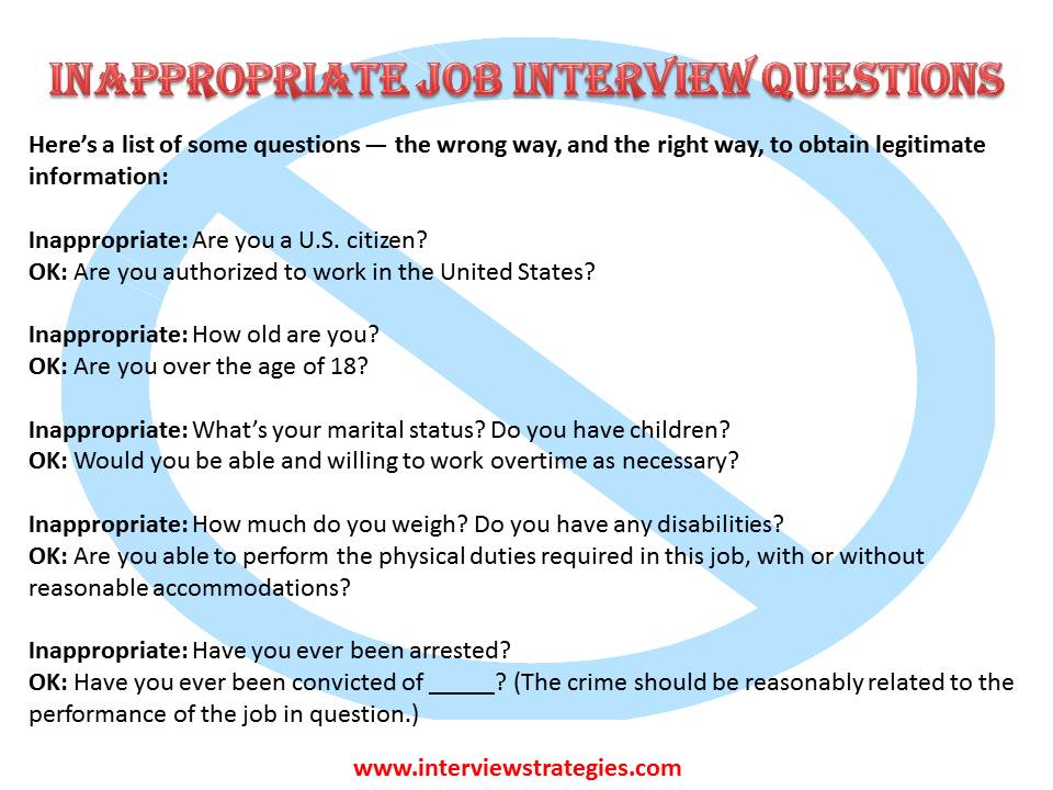 How to Respond to Inappropriate Job Interview Questions
