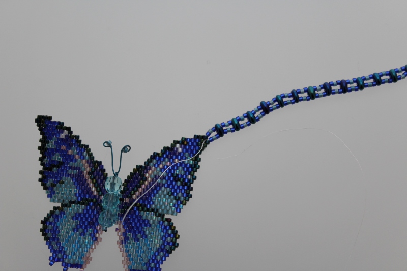 Create a Necklace from a Beaded Butterfly Interweave