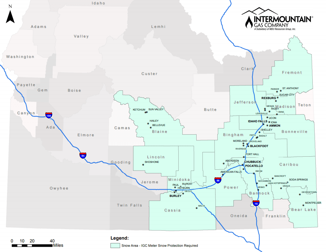 Heavy Snow Areas Intermountain Gas Company