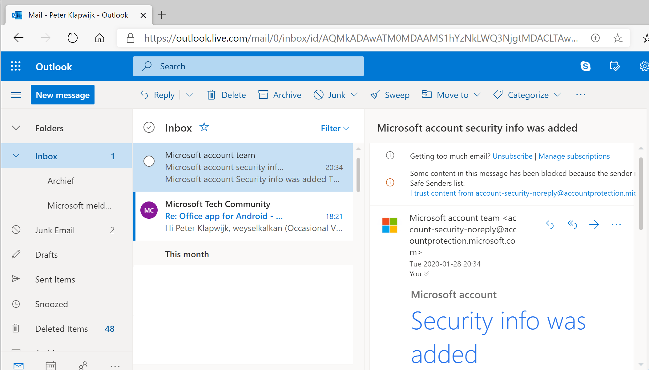 Secure Outlook FIDO2 19 Peter Klapwijk In The Cloud 247