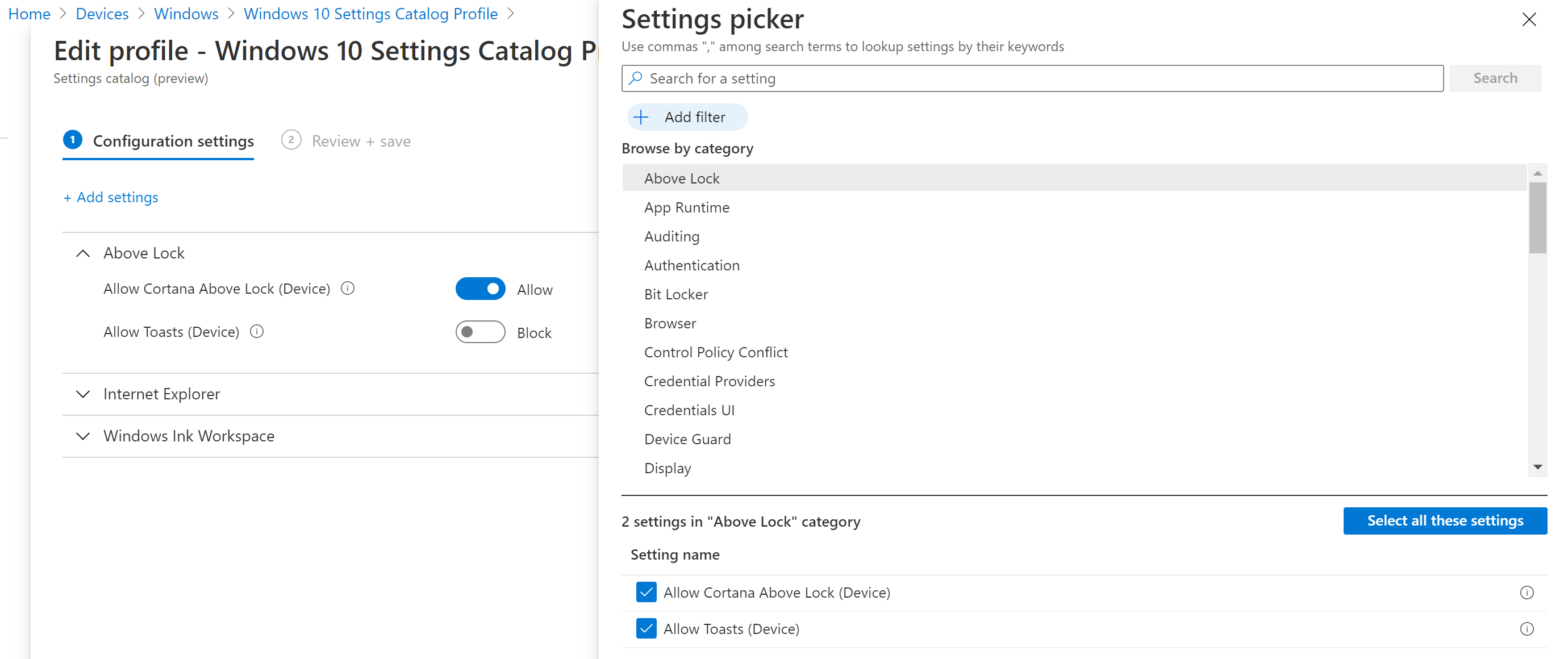 IntuneWindows10SettingsCatalogProfile22 Peter Klapwijk In The