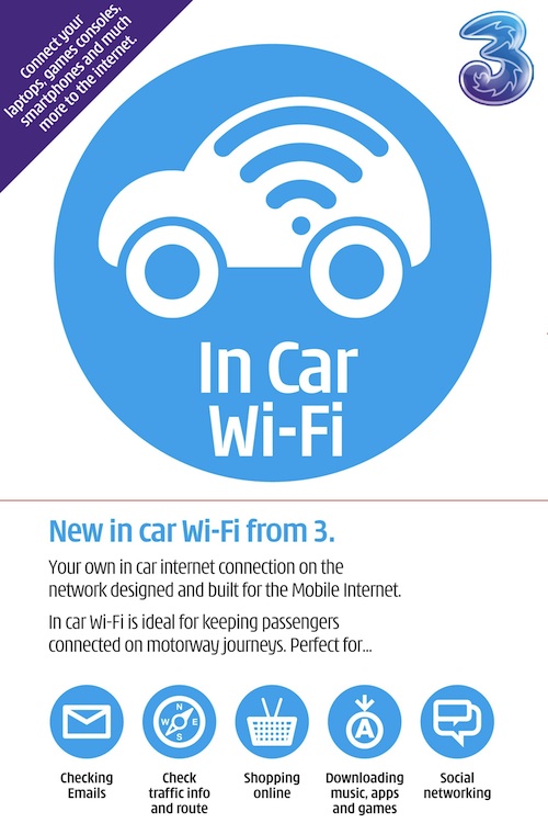 In Car WiFi has arrived on 3UK
