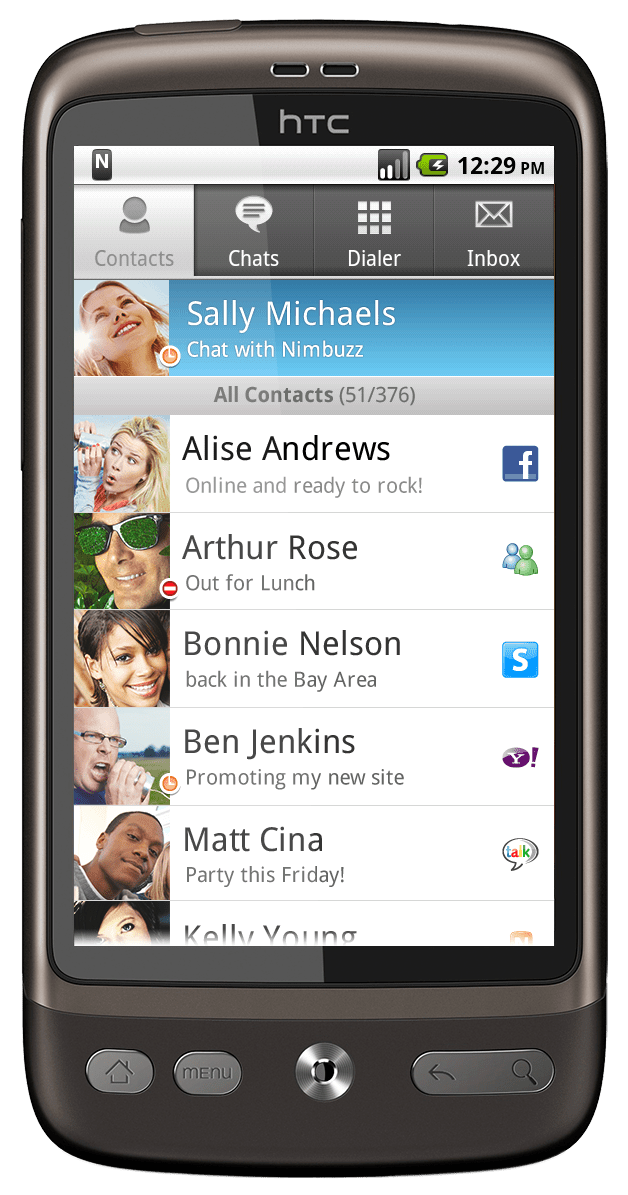 Android Nimbuzz app updated with Nimbuzzout VoIP calling