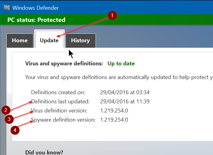 How To Manually Update Windows Defender In Windows 10