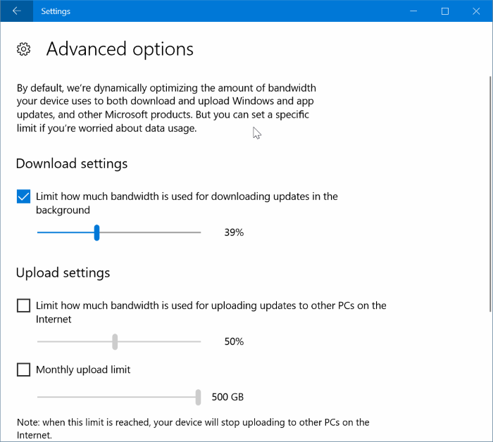 How To Limit Windows Update Bandwidth Usage In Windows 10
