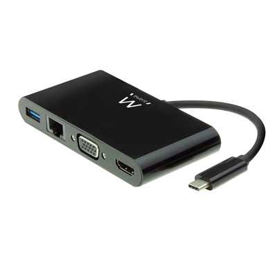 Ewent Usb-C Naar Hdmi Of Vga Female Multiport Adapter, Ethernet En 1X Usb-A | Intronics Bv