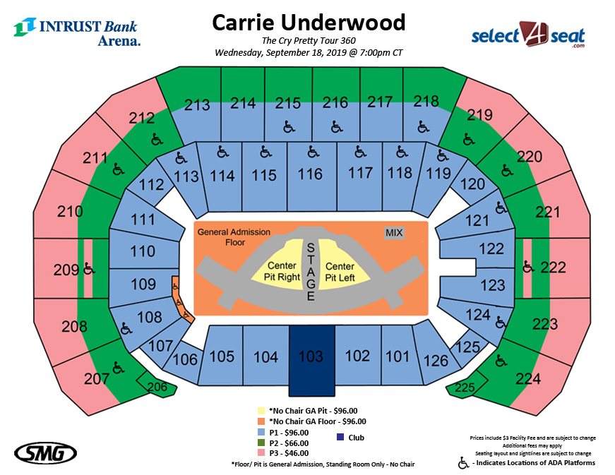 Pat Rafter Arena Map Seating Charts Events & Tickets INTRUST Bank Arena