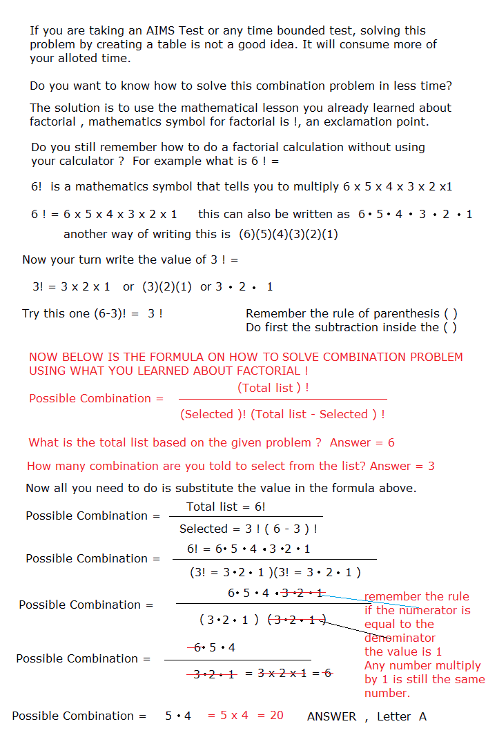 How to solve unique counting problem or combination