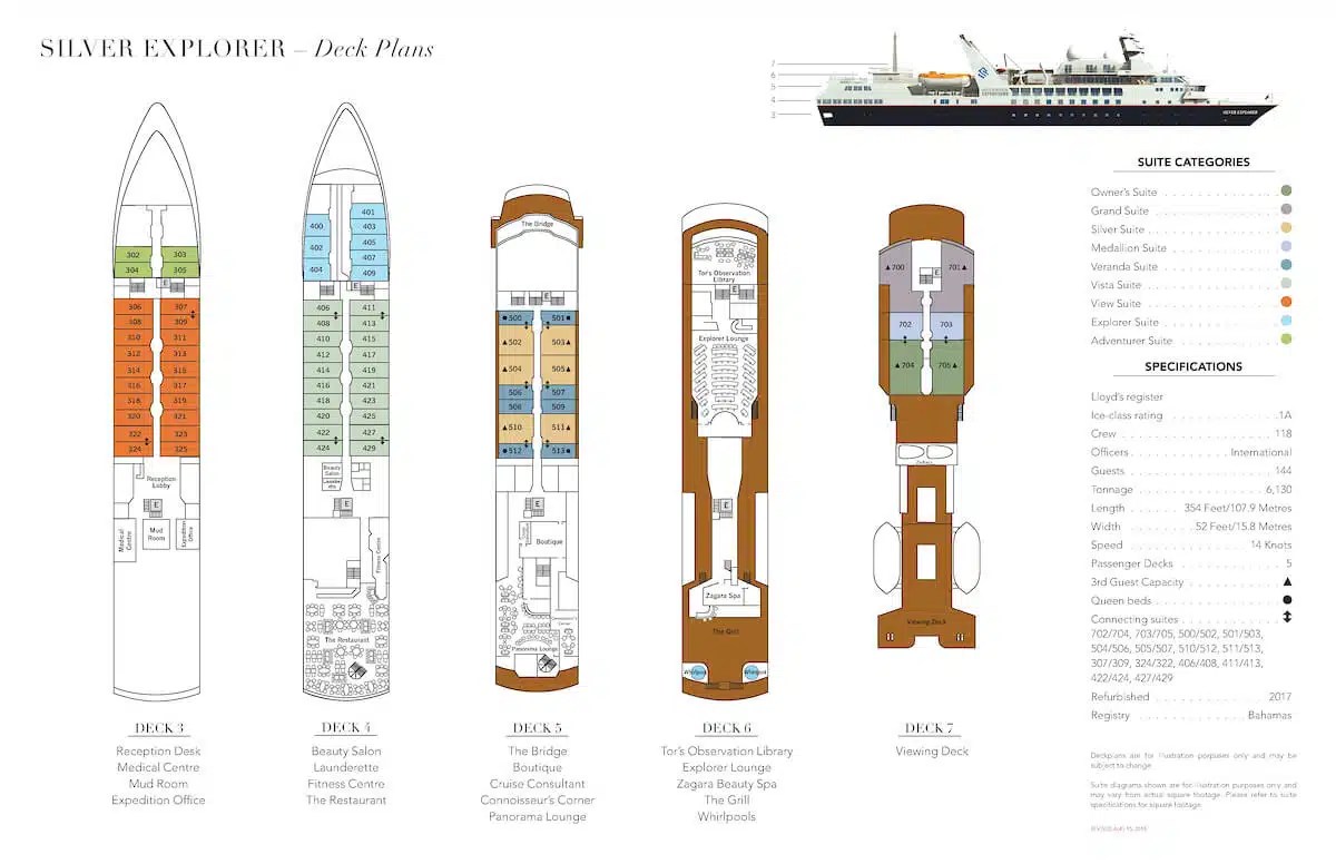 MS Silver Explorer Deckplan inventia