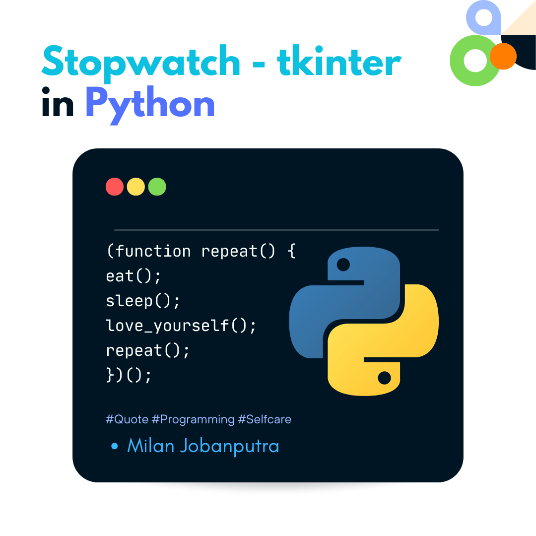 Stopwatch in Python using the tkinter Inventive9