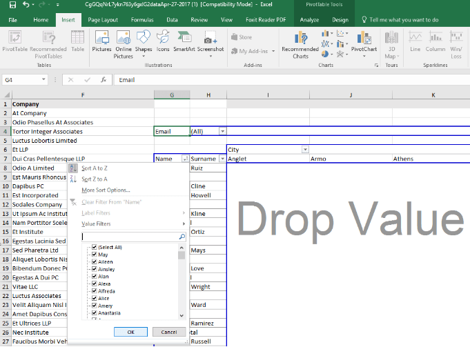 How To Create Pivot Table In Excel 2017 Step By Pdf Matttroy