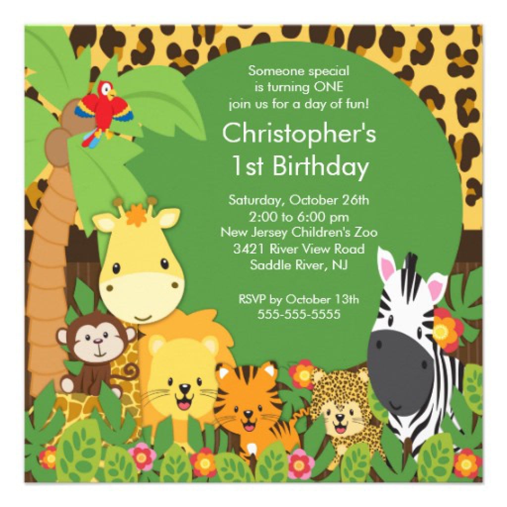 1st Birthday Leopard Invitations