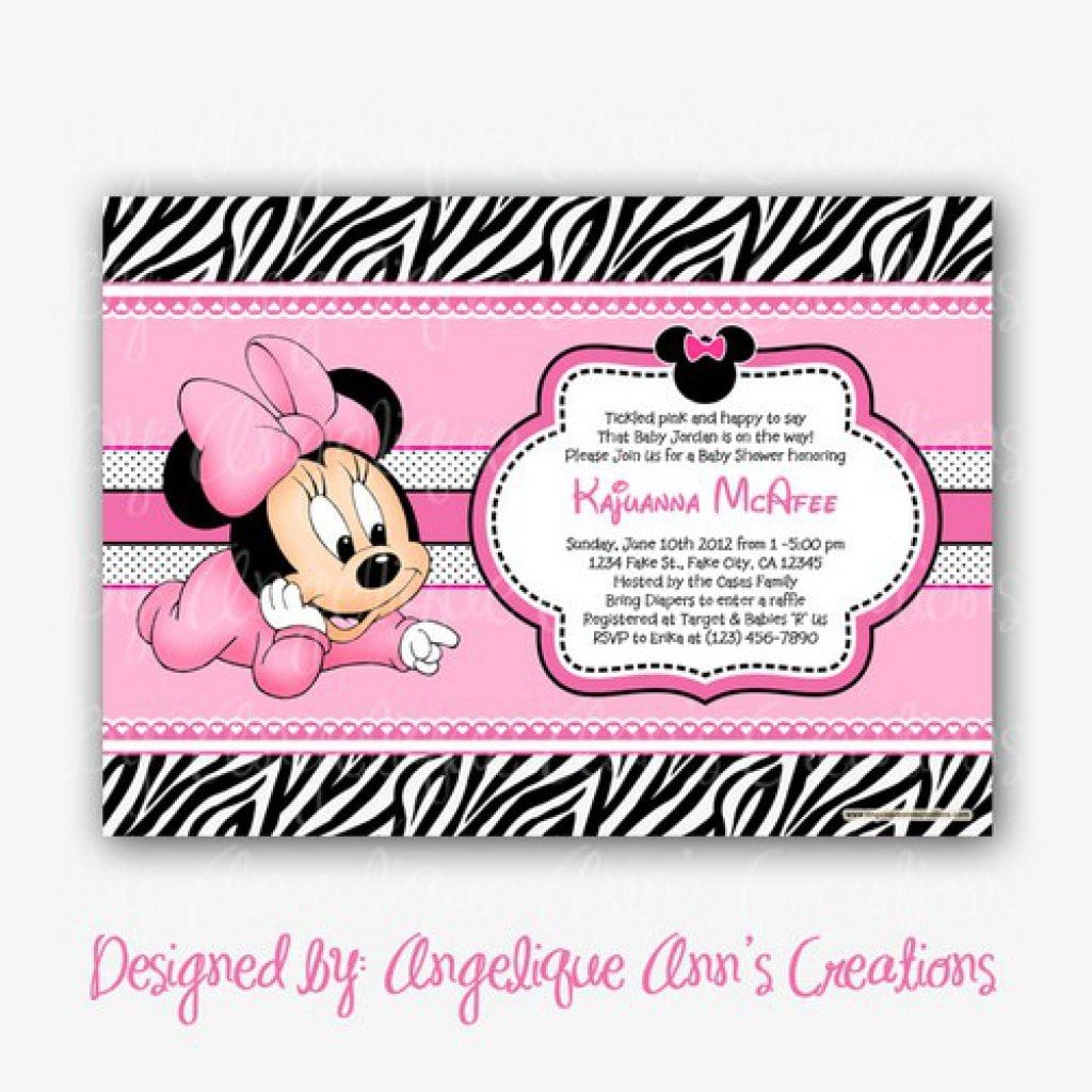 Minnie Mouse Christening Invitations