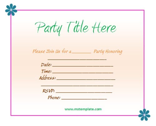 Housewarming Template Invitation