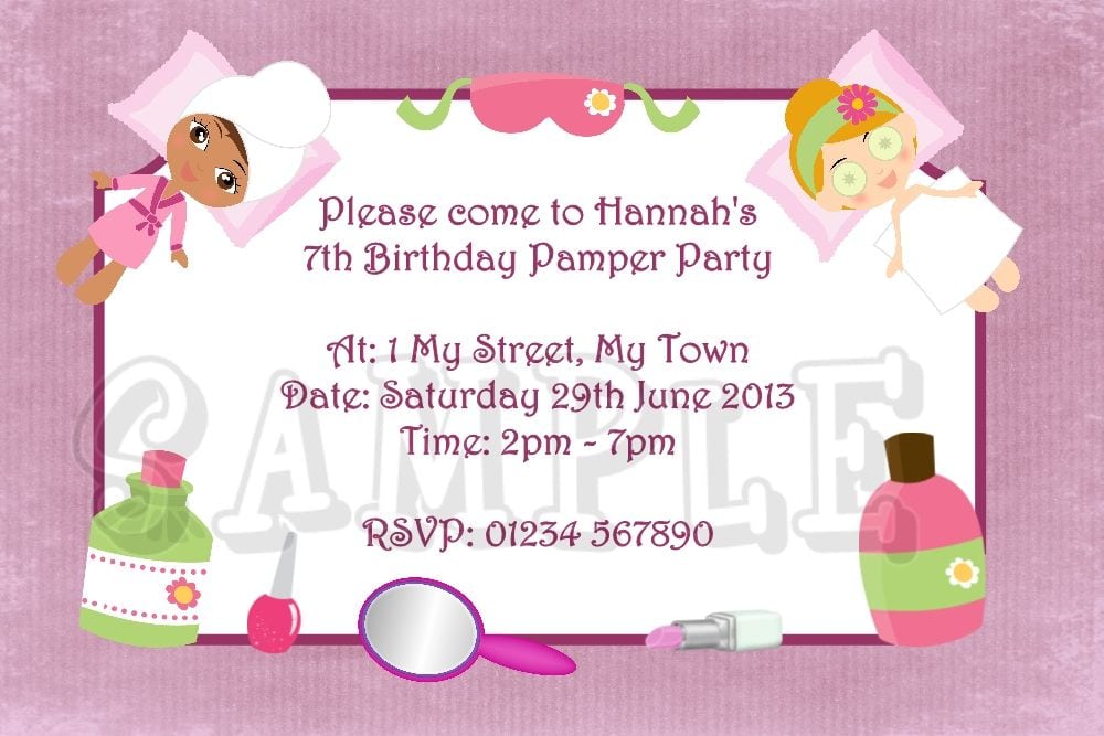 Pamper Party Invitation