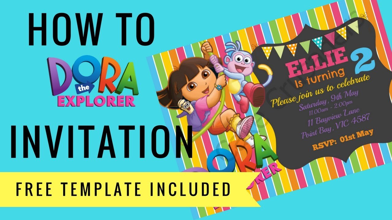 Dora The Explorer Birthday Invitation Template Free