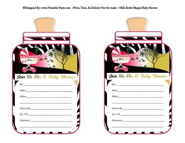 Printable Pink Zebra Print Invitations Invitation Design Blog