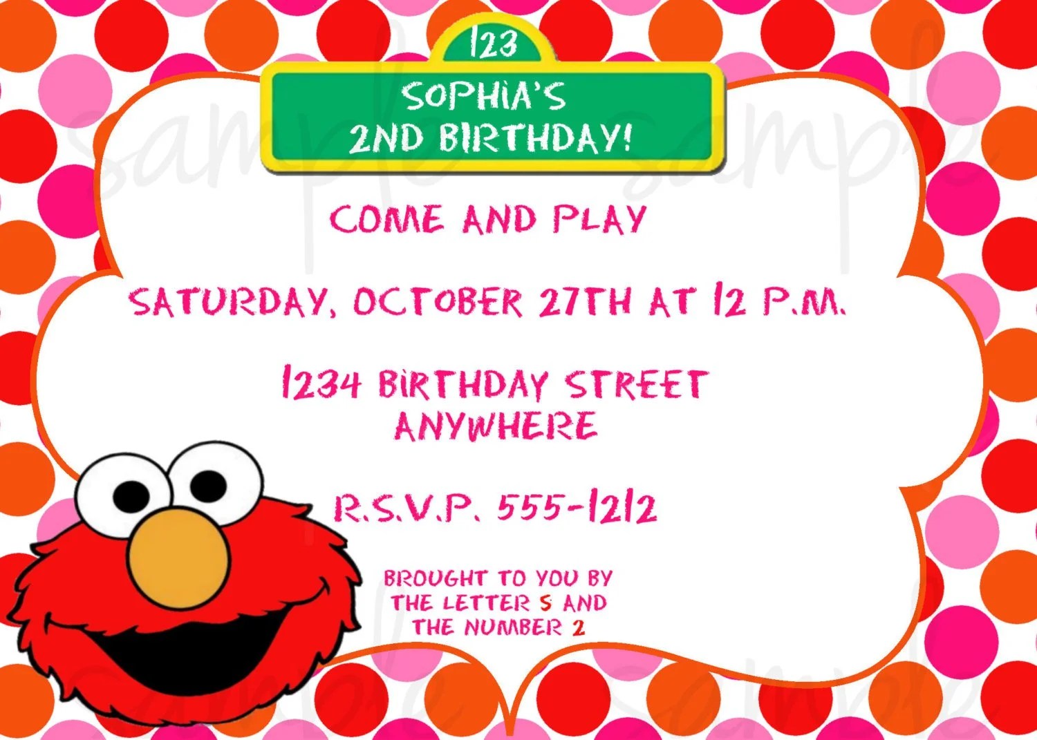 Personalized Elmo Birthday Invitations Invitation Design Blog