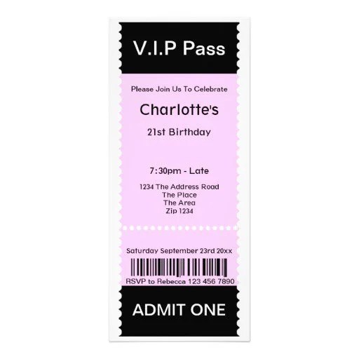 Vip Pass Invitations Invitation Design Blog
