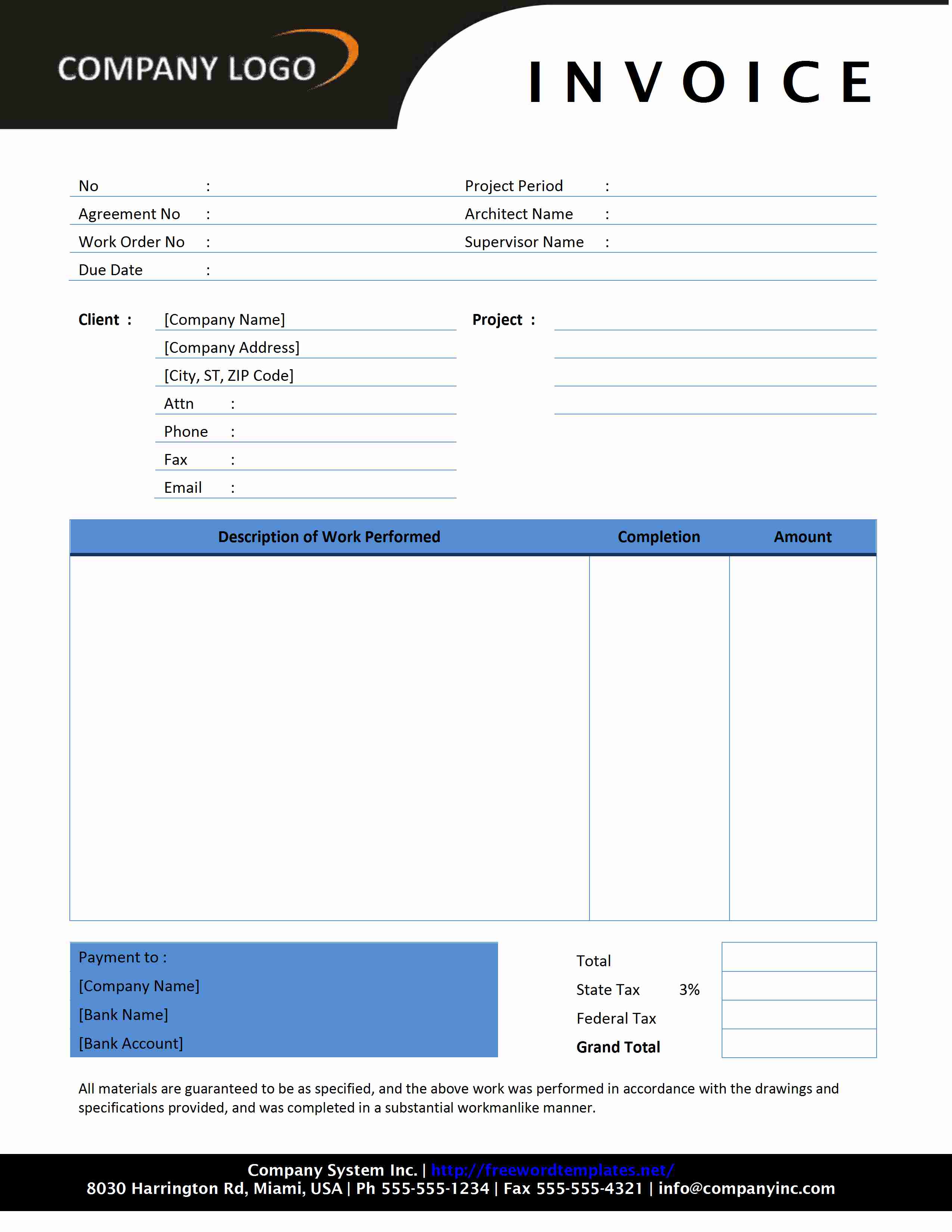 Contractor Invoice Template Uk invoice example