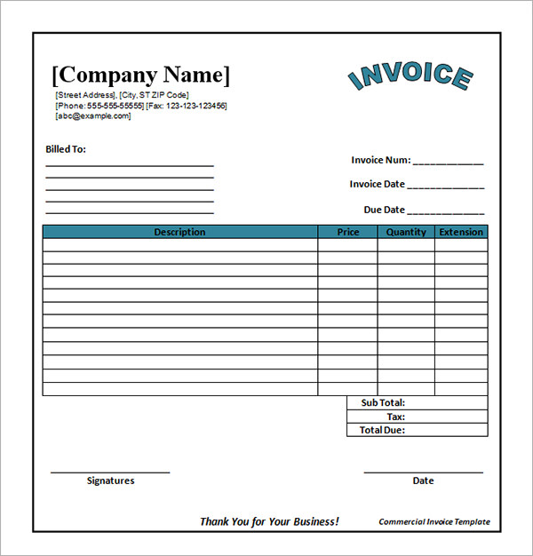 Editable Invoice Template Excel invoice example