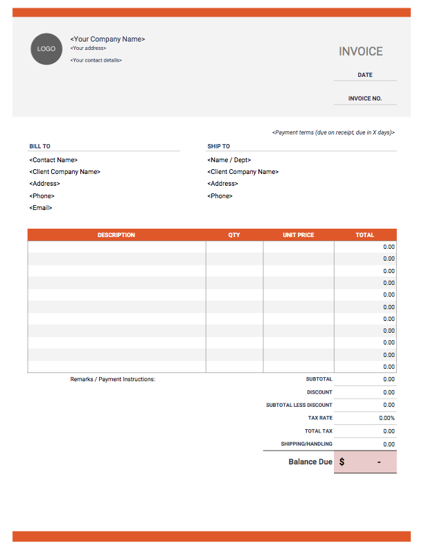 Free Invoice Templates for Excel