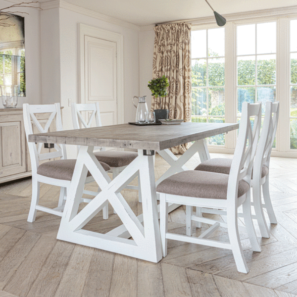 The White and Grey Extending Dining Table 1.6m InsideOut Living