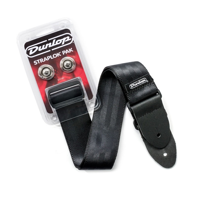 Dunlop Straplok Pak Nickel Dual Design Straplok and Strap Bundle