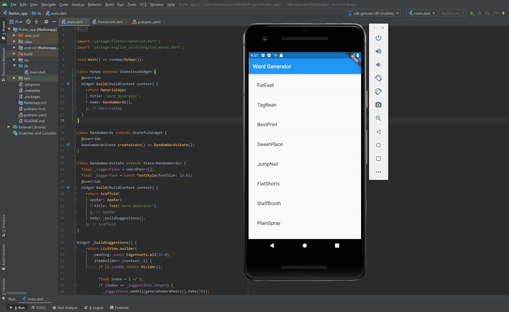 Google Flutter tutorial learning how to program apps with Flutter