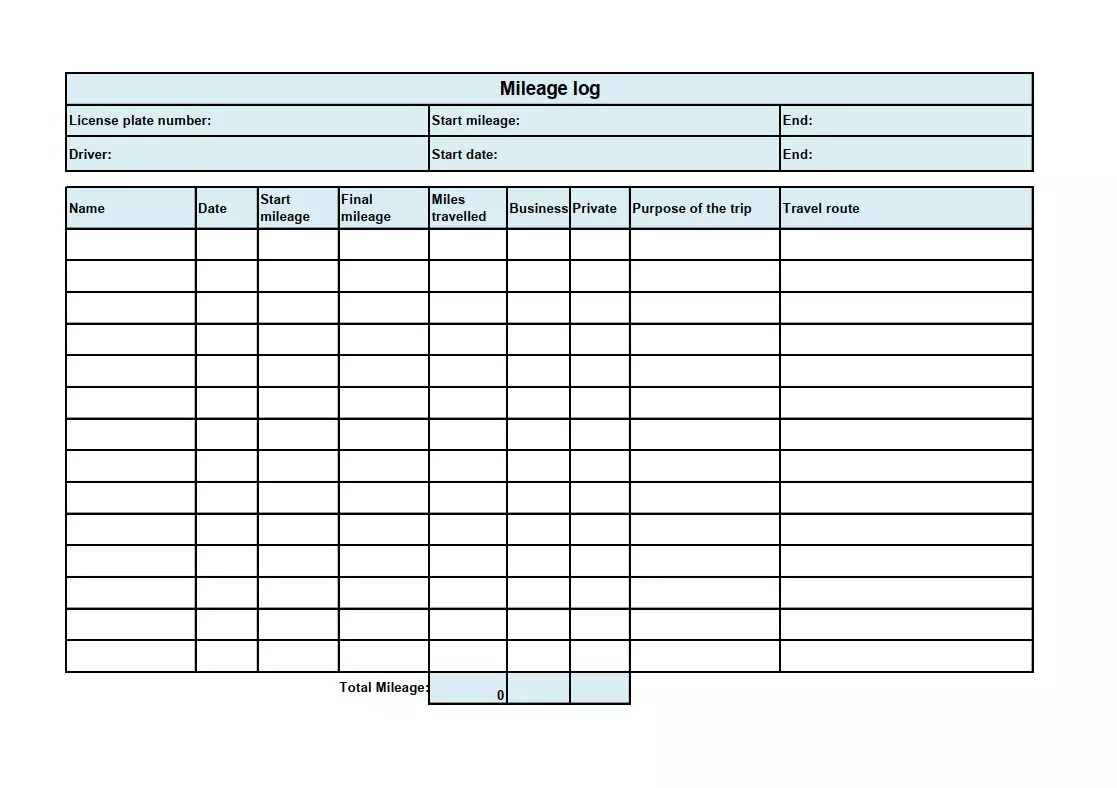 Free mileage log template download IONOS UK Free mileage log template download IONOS UK