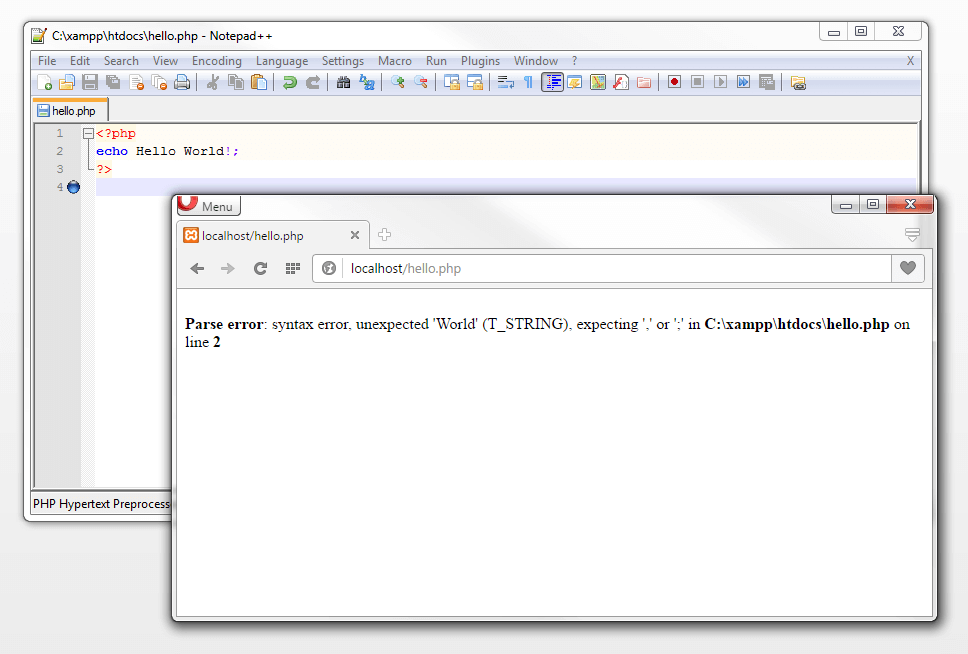 Parse Error Syntax Error Unexpected End Of File In Xampp