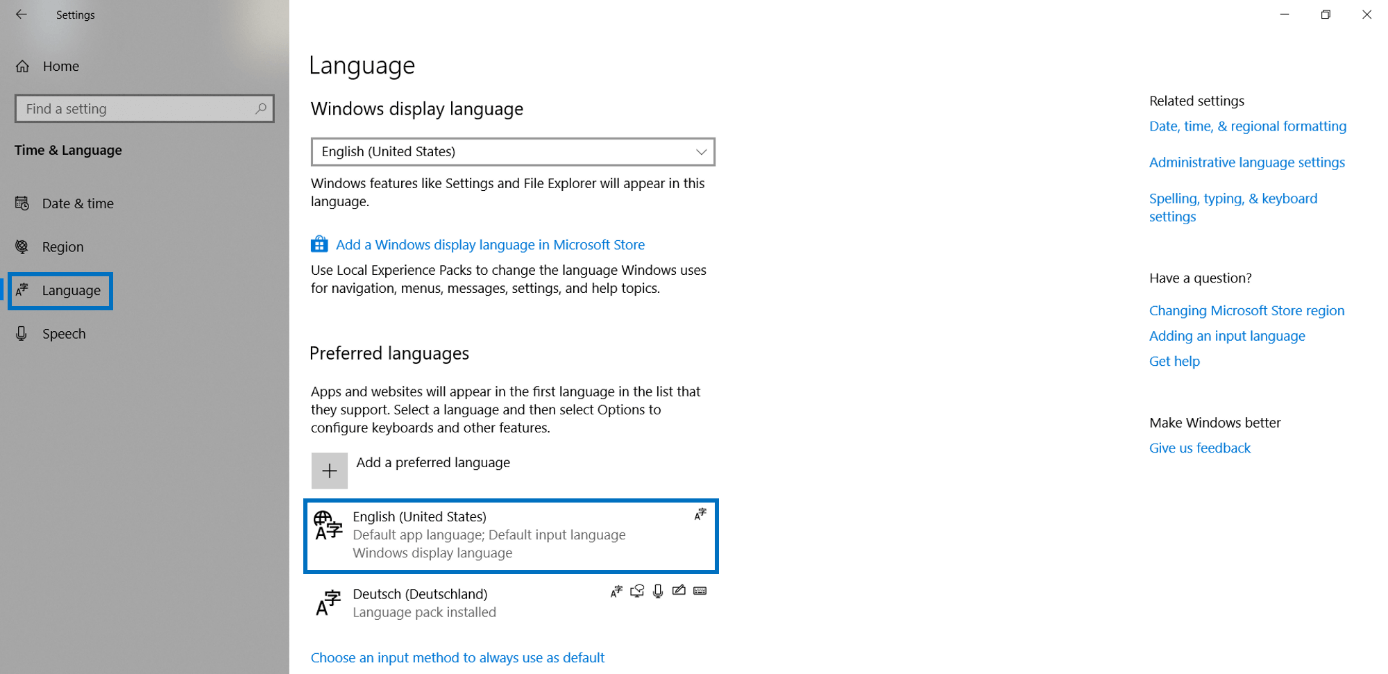 Changing your keyboard language and layout in Windows 10 step by step