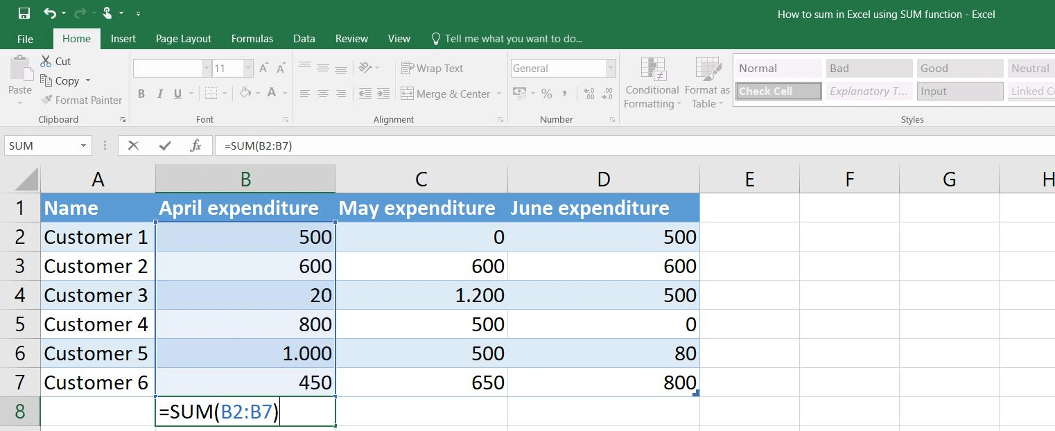 SUM function in Excel Excel SUM formula examples IONOS