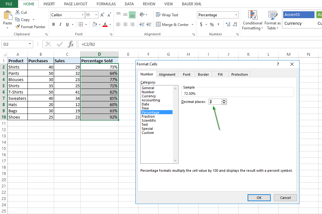 Percentages in Excel How to use the percentage formula in Excel IONOS