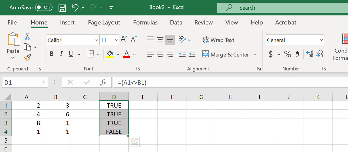 Excel not equal sign explained with examples IONOS