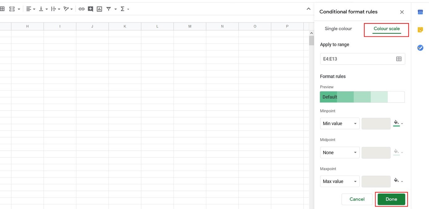 Google Sheets how to use conditional formatting IONOS