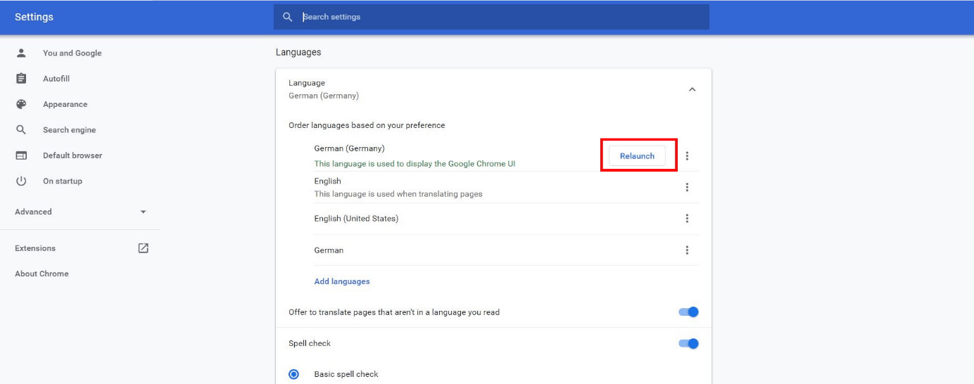Change language in Chrome how to change the browser language IONOS