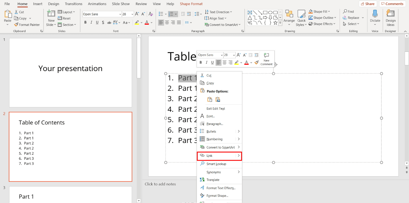How to easily create a table of contents in PowerPoint IONOS