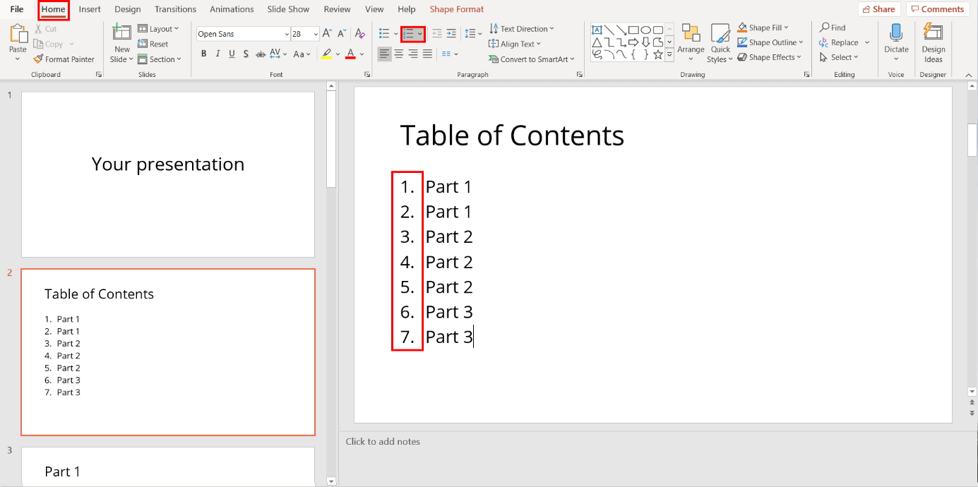 How to easily create a table of contents in PowerPoint IONOS