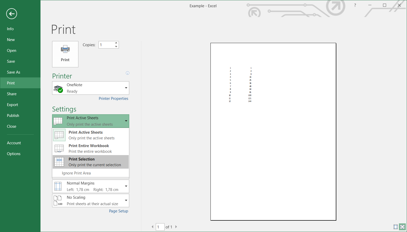 How to set the print area in Excel IONOS