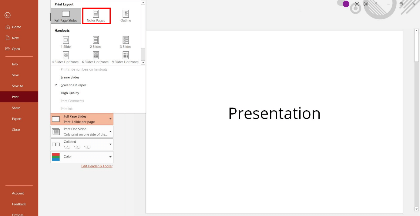 How to print PowerPoint with notes stepbystep instructions IONOS