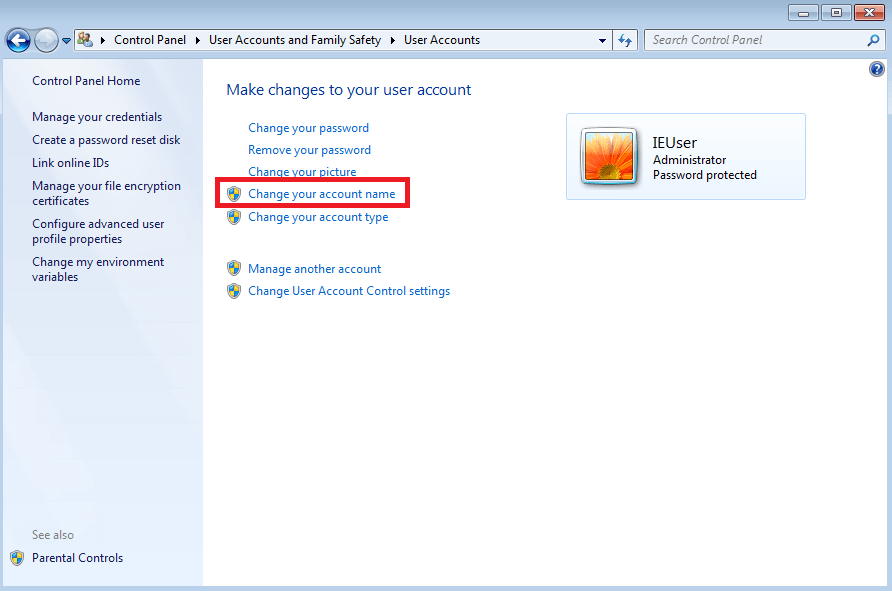 Change your username in Windows 7 in five simple steps IONOS