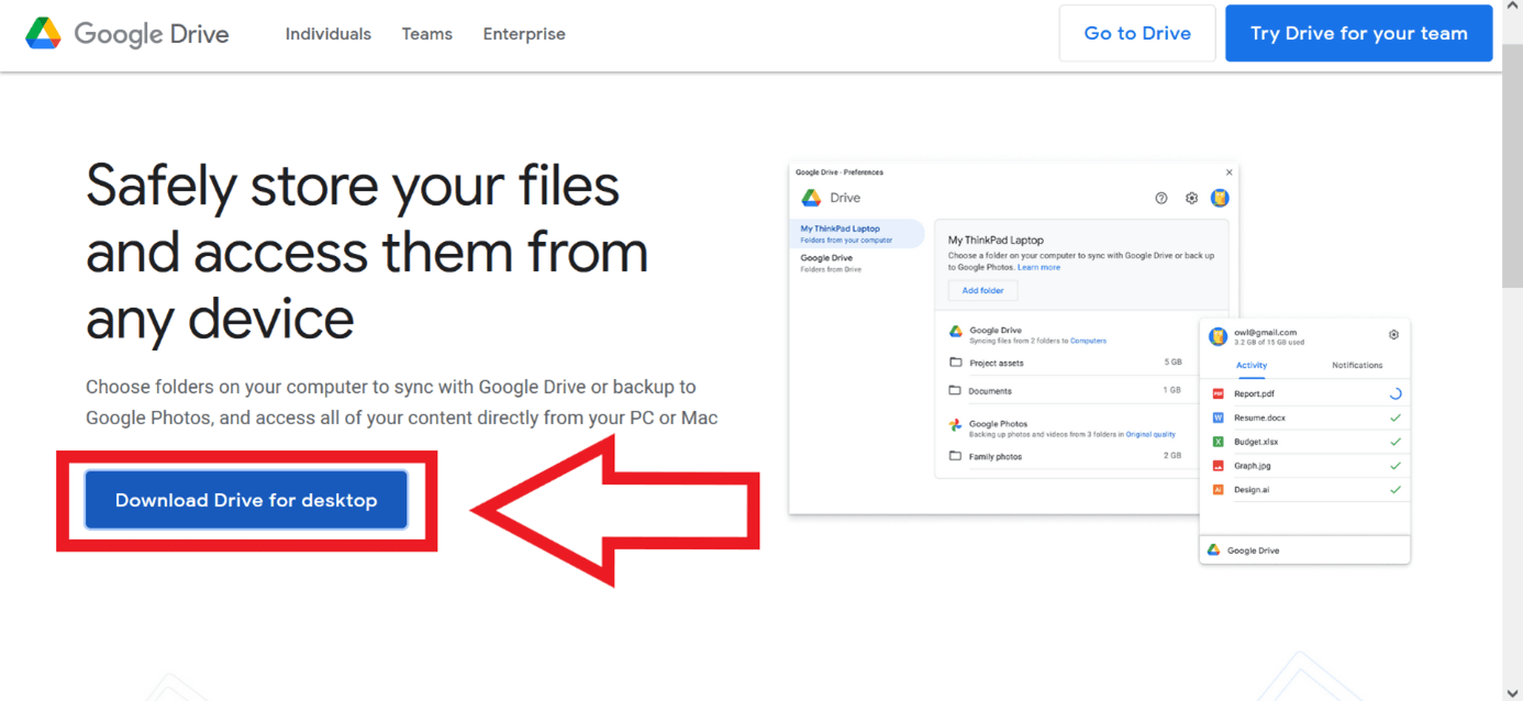 How to sync Google Drive with Drive for Desktop IONOS