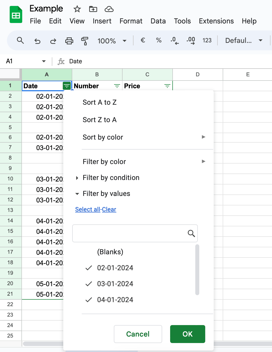 How to delete empty rows in Google Sheets IONOS